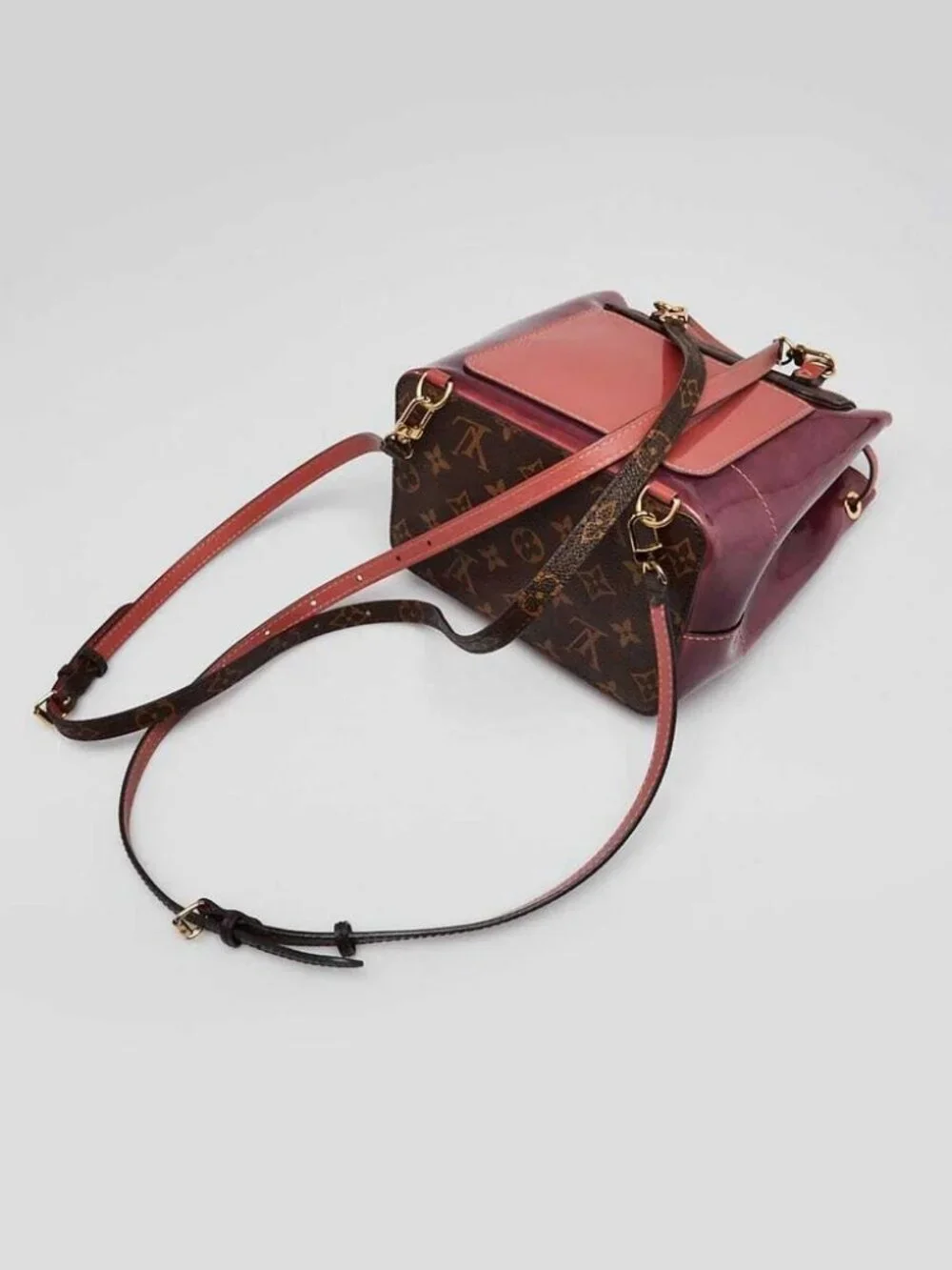 Louis Vuitton Monogram Coated Canvas/Vieux Rose Vernis Hot Springs Backpack Bag